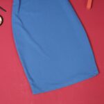 ⁦فستان حفر للنساء لون أزرق سادة⁩ - الصورة ⁦3⁩