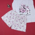 ⁦بجامة حفر عريض مع شورت للنساء لون سكني⁩ - الصورة ⁦4⁩