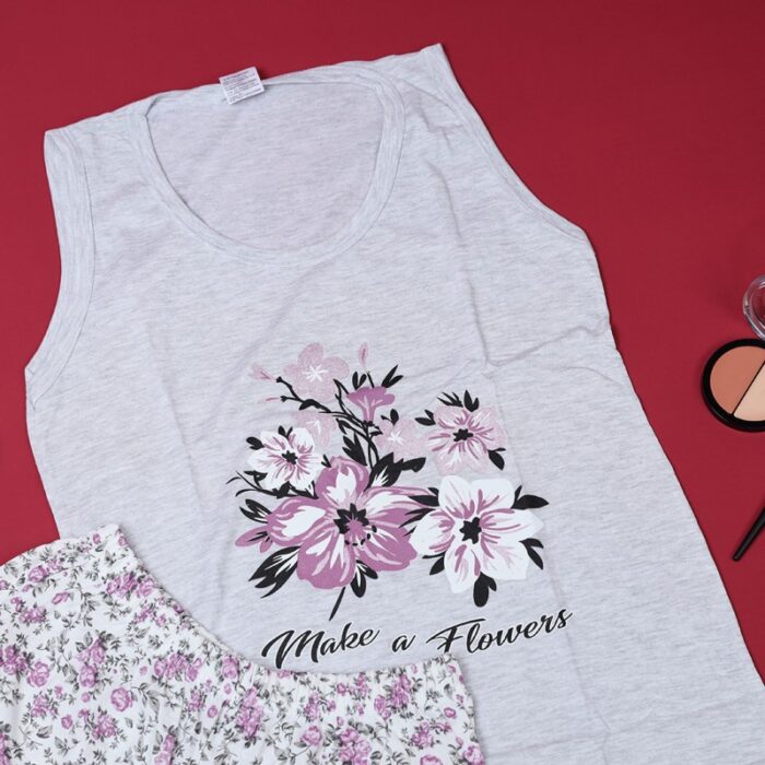 ⁦بجامة حفر عريض مع شورت للنساء لون سكني⁩ - الصورة ⁦5⁩