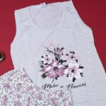 ⁦بجامة حفر عريض مع شورت للنساء لون سكني⁩ - الصورة ⁦6⁩