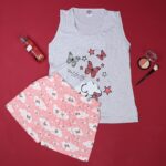 ⁦بجامة حفر عريض مع شورت لون رمادي⁩ - الصورة ⁦5⁩