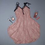 فستان بيتي للنساء شفاف لون بني