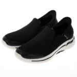 ⁦Skechers Men's Slip-ins: GO WALK Arch Fit - Hands Free Shoes - حذاء سكيتشرز ليب اون: جو ووك ارتش فيت هاند فري للرجال لون اسود ونعل ابيض⁩ - الصورة ⁦6⁩
