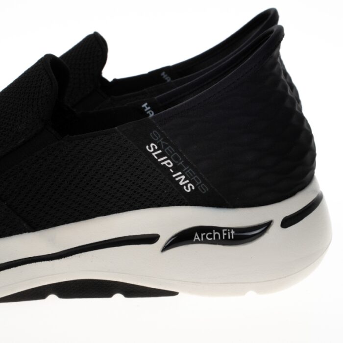 ⁦Skechers Men's Slip-ins: GO WALK Arch Fit - Hands Free Shoes - حذاء سكيتشرز ليب اون: جو ووك ارتش فيت هاند فري للرجال لون اسود ونعل ابيض⁩ - الصورة ⁦9⁩