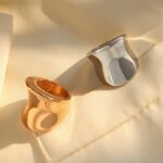 خاتم ذهبي عريض حجم 6