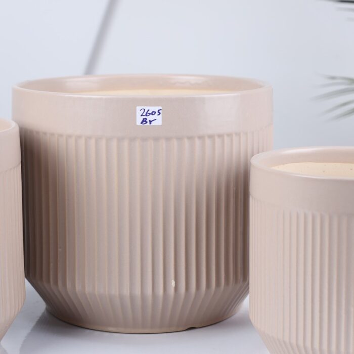 ⁦طقم قوار بورسلان 3 قطع لون بيج⁩ - الصورة ⁦3⁩