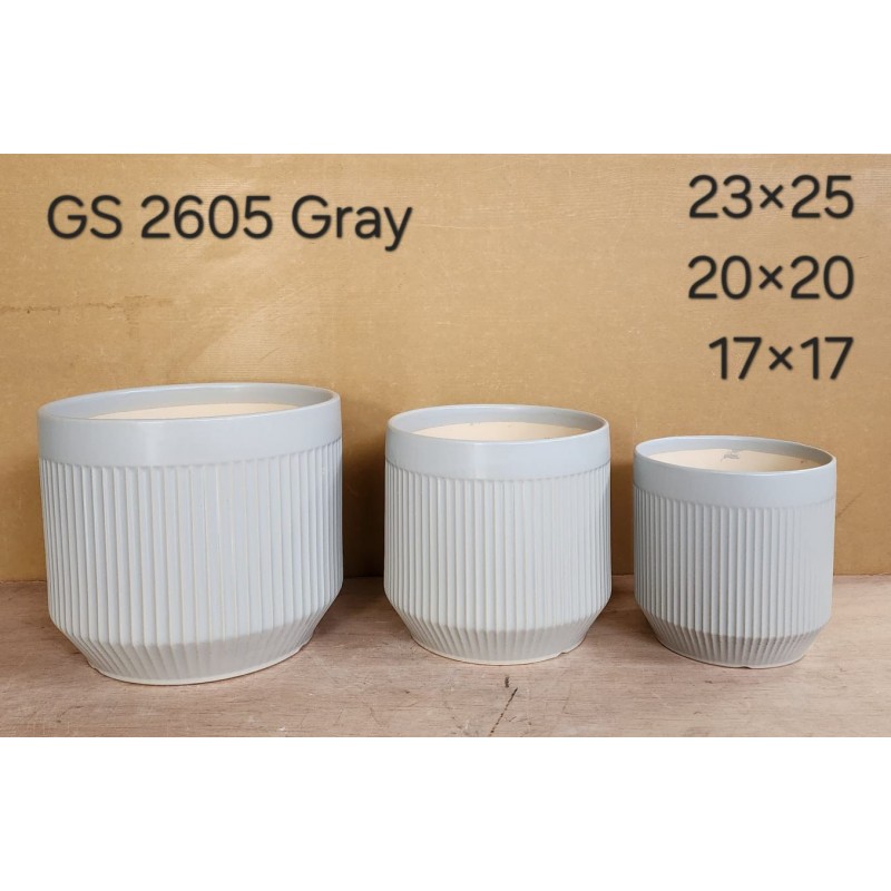 ⁦طقم قوار بورسلان 3 قطع لون سكني⁩ - الصورة ⁦1⁩