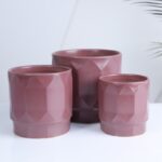 ⁦طقم قوار بورسلان 3 قطع لون بنفسجي⁩ - الصورة ⁦2⁩