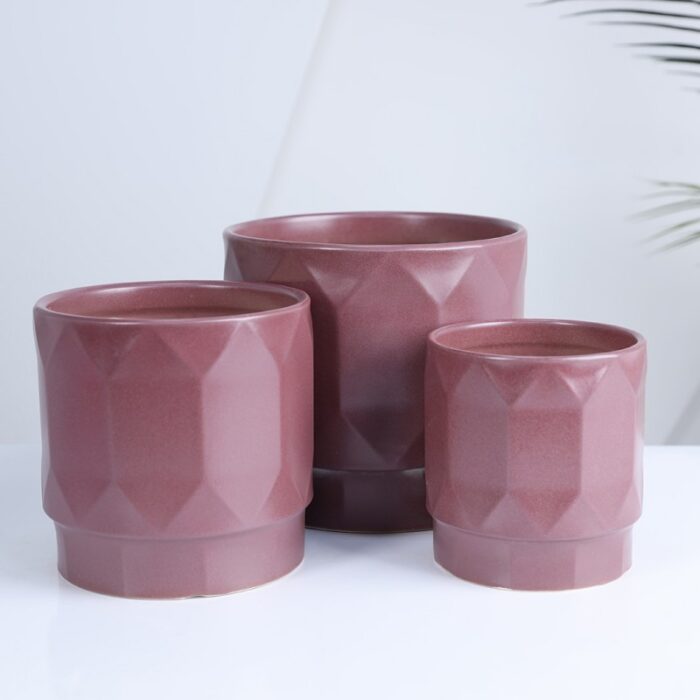 ⁦طقم قوار بورسلان 3 قطع لون بنفسجي⁩ - الصورة ⁦2⁩