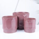 ⁦طقم قوار بورسلان 3 قطع لون بنفسجي⁩ - الصورة ⁦3⁩