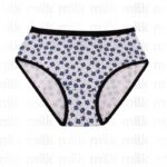 ⁦طقم داخلي نسائي قطن 3 قطع لون كحلي وأبيض⁩ - الصورة ⁦3⁩