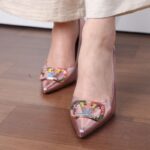 ⁦حذاء كعب للنساء لون زهري من Sami Boutique⁩ - الصورة ⁦4⁩