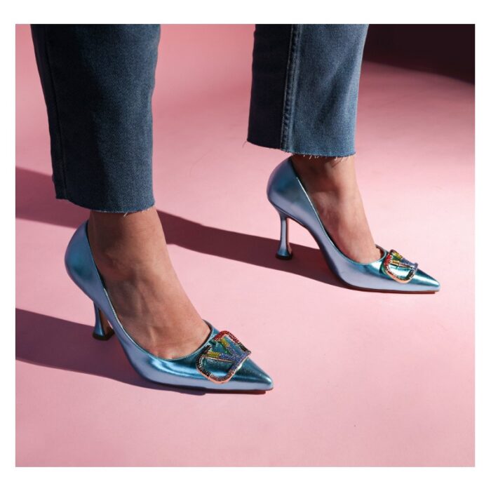 10335783_67dc53a8319f2 حذاء كعب للنساء لون أزرق فاتح من Sami Boutique - الصورة 1