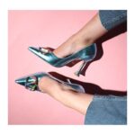 ⁦حذاء كعب للنساء لون أزرق فاتح من Sami Boutique⁩ - الصورة ⁦2⁩