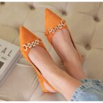 ⁦حذاء كعب للنساء لون برتقالي من Sami Boutique⁩ - الصورة ⁦2⁩