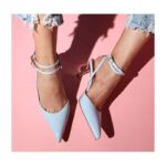 ⁦حذاء كعب للنساء لون أزرق فاتح من Sami Boutique⁩ - الصورة ⁦2⁩