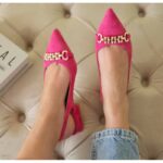 ⁦حذاء كعب للنساء لون فوشي من Sami Boutique⁩ - الصورة ⁦2⁩