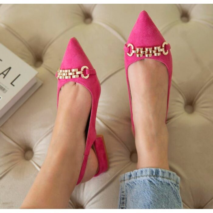 ⁦حذاء كعب للنساء لون فوشي من Sami Boutique⁩ - الصورة ⁦2⁩