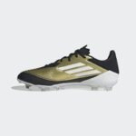 ⁦adidas Unisex' F50 League Messi Firm/Multi-Ground Soccer Cleats Boots - Gold - حذاء اديداس اف 50 ليجا ميسي فيرم ملتي جراوند للجنسين لون ذهبي وابيض⁩ - الصورة ⁦4⁩