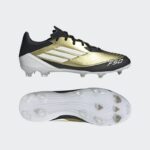 ⁦adidas Unisex' F50 League Messi Firm/Multi-Ground Soccer Cleats Boots - Gold - حذاء اديداس اف 50 ليجا ميسي فيرم ملتي جراوند للجنسين لون ذهبي وابيض⁩ - الصورة ⁦11⁩