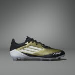 ⁦adidas Unisex' F50 League Messi Firm/Multi-Ground Soccer Cleats Boots - Gold - حذاء اديداس اف 50 ليجا ميسي فيرم ملتي جراوند للجنسين لون ذهبي وابيض⁩ - الصورة ⁦24⁩