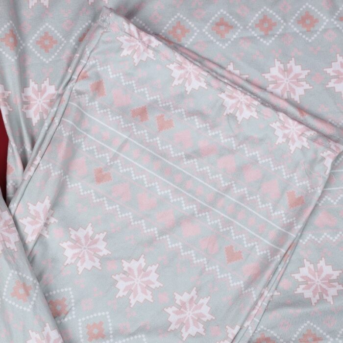 ⁦بجامة ستاتي بنقشه مكونه من قطعتين بنطلون وتيشيرت قطني لون فستقي ومشمشي⁩ - الصورة ⁦5⁩