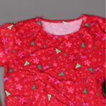 بجامة ستاتي مورد مكونه من قطعتين بنطلون وتيشيرت قطني لون أحمر