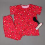 ⁦بجامة ستاتي مورد مكونه من قطعتين بنطلون وتيشيرت قطني لون أحمر⁩ - الصورة ⁦5⁩