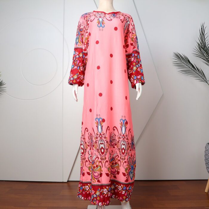 10335903_67dc545fd4583 قميص بيتي للنساء كم طويل لون زهري - الصورة 1