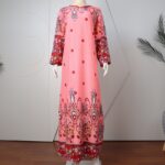 ⁦قميص بيتي للنساء كم طويل لون زهري⁩ - الصورة ⁦2⁩