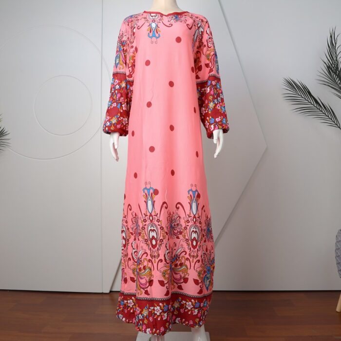 ⁦قميص بيتي للنساء كم طويل لون زهري⁩ - الصورة ⁦2⁩