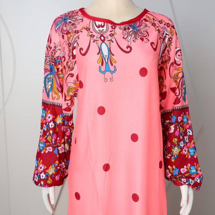 ⁦قميص بيتي للنساء كم طويل لون زهري⁩ - الصورة ⁦6⁩