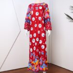 ⁦قميص بيتي للنساء كم طويل لون عنابي⁩ - الصورة ⁦2⁩