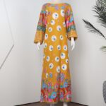 ⁦قميص بيتي للنساء كم طويل لون كموني⁩ - الصورة ⁦3⁩