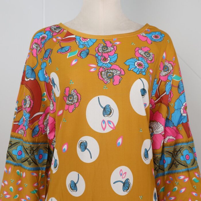 ⁦قميص بيتي للنساء كم طويل لون كموني⁩ - الصورة ⁦5⁩