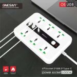 ⁦وصلة كهرباء 18 واط (6 مخارج كهرباء+3 يو بي سي+3 تايب سي) من اونسيم لون ابيض⁩ - الصورة ⁦4⁩