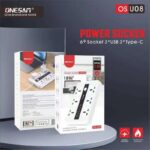 ⁦وصلة كهرباء 18 واط (6 مخارج كهرباء+3 يو بي سي+3 تايب سي) من اونسيم لون ابيض⁩ - الصورة ⁦6⁩