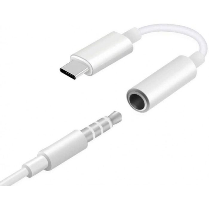 ⁦كيبل تحويل صوت من تايب سي الى اوكس 3.5 ملم USB-C Headset Jack Adapter -  لون أبيض⁩ - الصورة ⁦2⁩