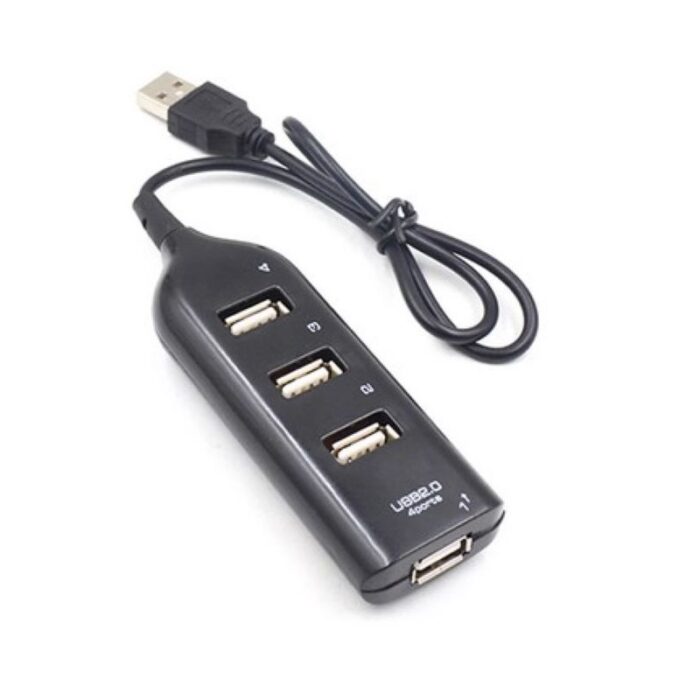 ⁦موزع USB HUB 2.0 ذات 4 مخارج - عالي السرعة لملحقات الكمبيوتر الشخصي- لون أسود⁩ - الصورة ⁦4⁩
