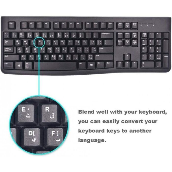 ⁦لصقات أحرف للوحة المفاتيح - لون أسود - ماركة QIHE⁩ - الصورة ⁦2⁩