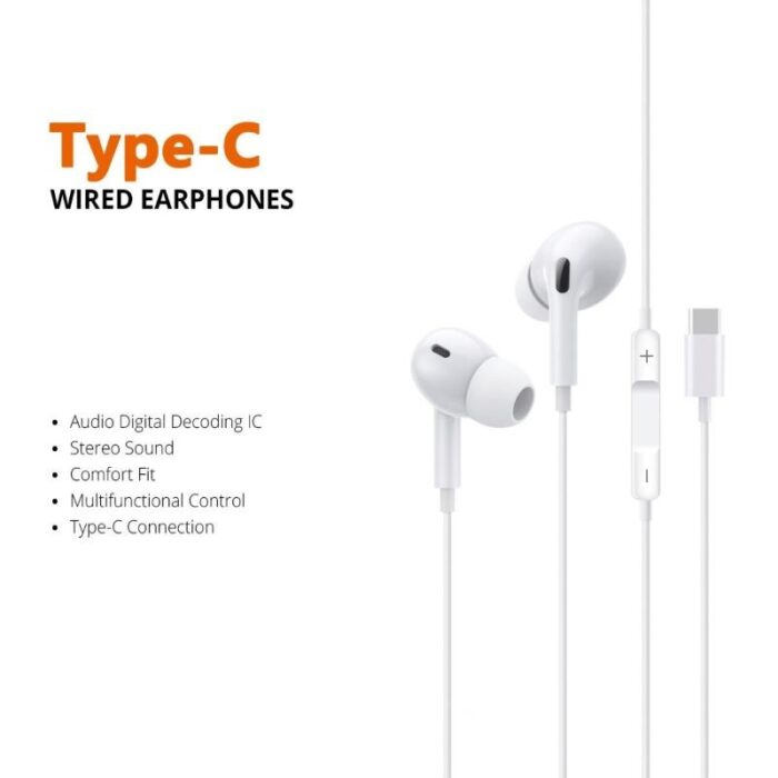 ⁦سماعة أذن سلكية GL-PG3-3 - موديل  TYPE-C - لون أبيض⁩ - الصورة ⁦4⁩