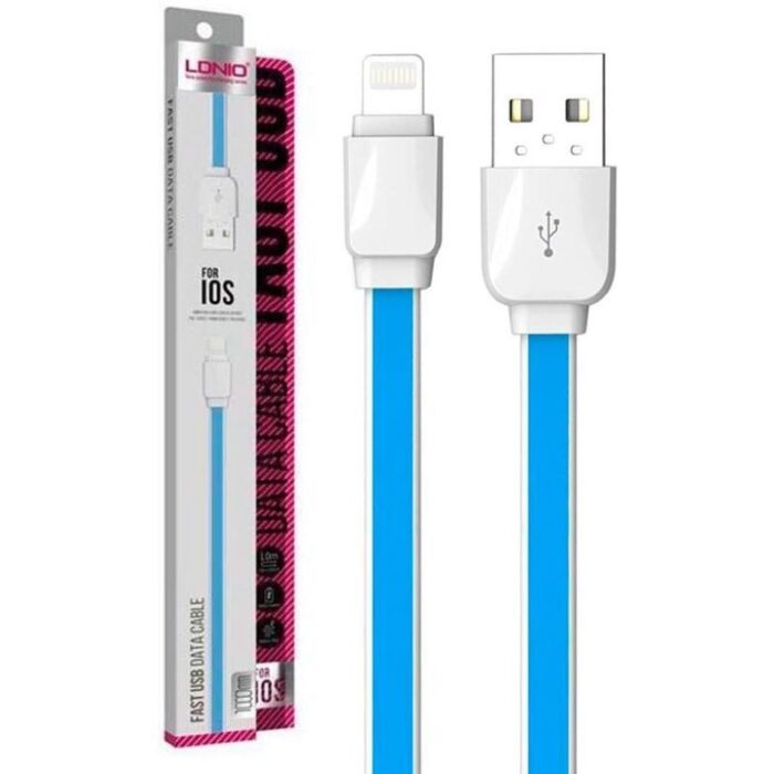 ⁦كيبل شحن USB 2.0 للاندرويدxs07 - طول 1 متر- ماركة LDNIO الاصلية-  لون أزرق⁩ - الصورة ⁦2⁩