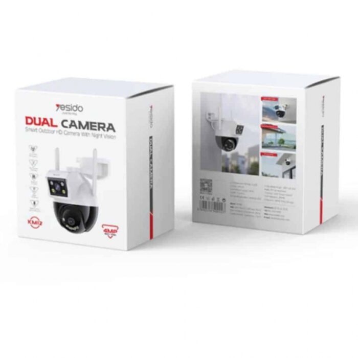 ⁦كاميره مزوجة متحركة + ثابته للاماكن الخارجيه Yesido KM12 4 Mega Pixels Dual CCTV Camera⁩ - الصورة ⁦5⁩
