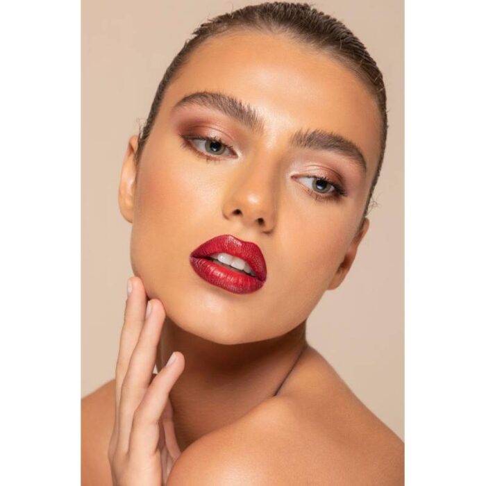 ⁦احمر شفاه كريمي مع مراه من دلفي 4غرام delfy lip stick gold duo sangria 4gr⁩ - الصورة ⁦3⁩