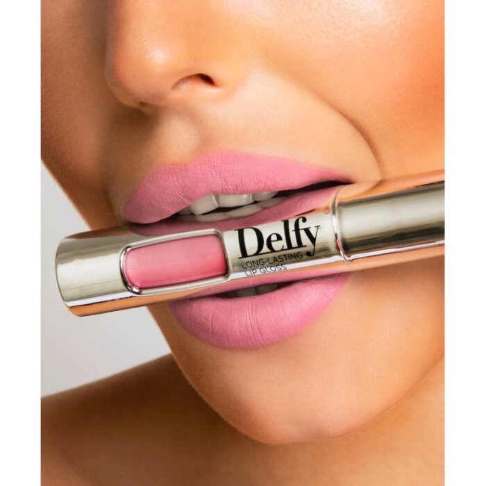 ⁦delfy long lasting lip fix (cameo )8ml احمر شفاه سائل كريمي من دلفي درجه كامو⁩ - الصورة ⁦2⁩