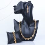 طقم اكسسوارات 3 قطع بلدي لون ذهبي