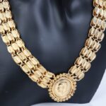 ⁦طقم اكسسوارات بلدي 3 قطع لون ذهبي⁩ - الصورة ⁦3⁩