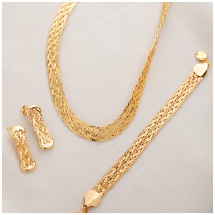 10336173_67dc567b1cb64 طقم اكسسورارت 3 قطع بلدي مجدل لون ذهبي - الصورة 1