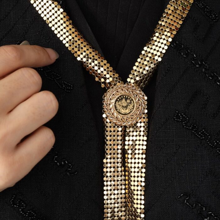 ⁦سلسال شال بتصميم سبلة دائرية⁩ - الصورة ⁦5⁩