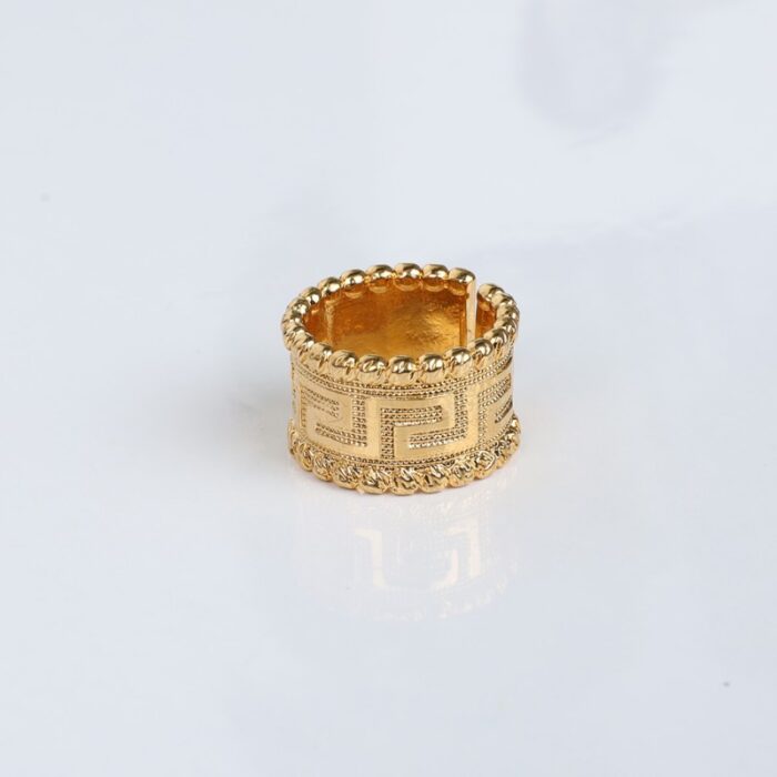 ⁦ذبلة ذهبية عريضة بتصميم فيرزاتشي لون ذهبي⁩ - الصورة ⁦6⁩